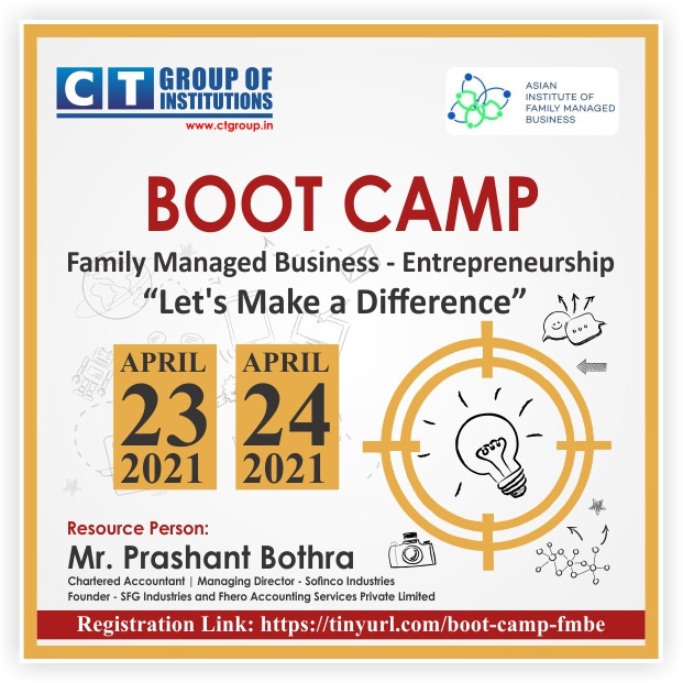 Boot Camp on Family Managed Business - Entrepreneurship