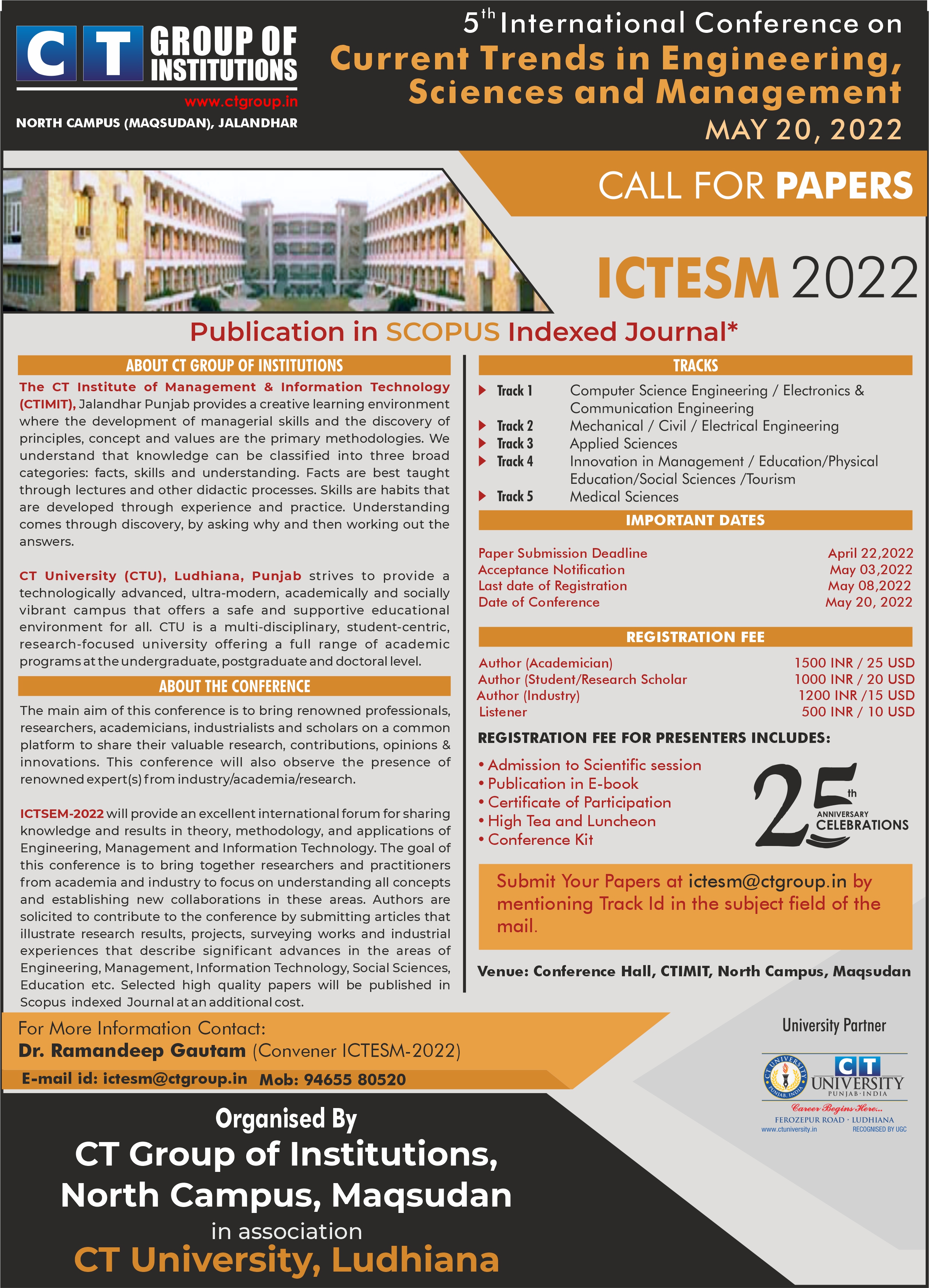 5th International Conference on Engineering, Sciences and Management
